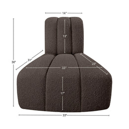 Meridian Arc Brown Boucle Fabric Reverse Corner