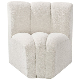 Meridian Arc Cream Boucle Fabric Curved Corner