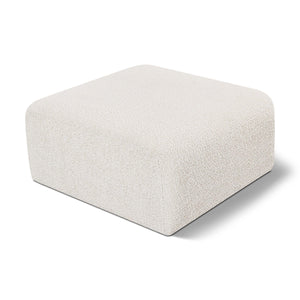 Meridian Arc Cream Boucle Fabric Ottoman