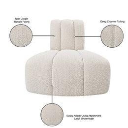 Meridian Arc Cream Boucle Fabric Reverse Corner