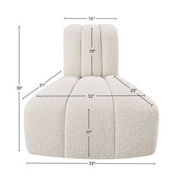Meridian Arc Cream Boucle Fabric Reverse Corner