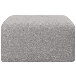 Meridian Arc Grey Boucle Fabric Ottoman