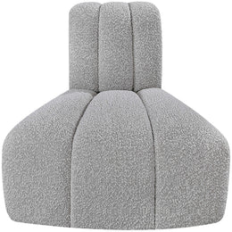 Meridian Arc Grey Boucle Fabric Reverse Corner