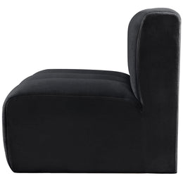 Meridian Arc Black Velvet Straight Chair