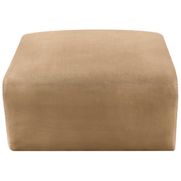 Meridian Arc Camel Velvet Ottoman
