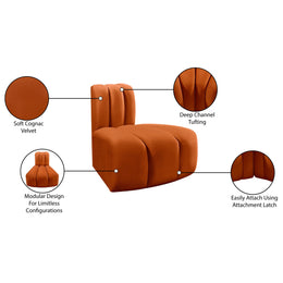 Meridian Arc Cognac Velvet Reverse Corner