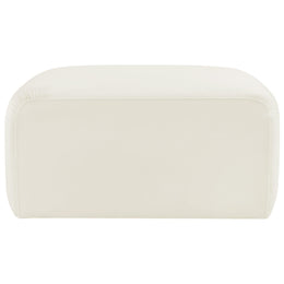 Meridian Arc Cream Velvet Ottoman