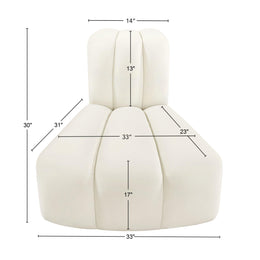 Meridian Arc Cream Velvet Reverse Corner