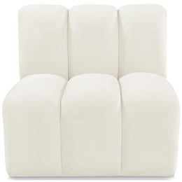 Meridian Arc Cream Velvet Straight Chair