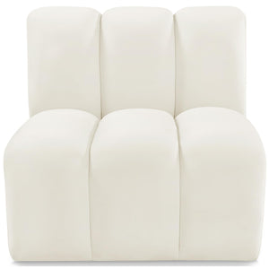 Meridian Arc Cream Velvet Straight Chair