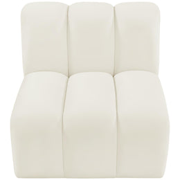 Meridian Arc Cream Velvet Straight Chair