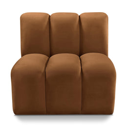 Meridian Arc Saddle Velvet Straight Chair