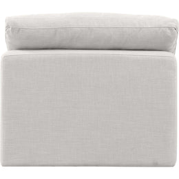 Meridian Indulge Cream Linen Textured Fabric Armless Chair
