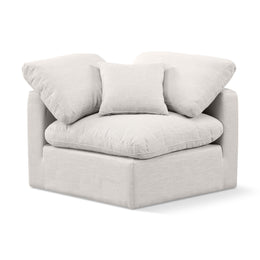 Meridian Indulge Cream Linen Textured Fabric Corner Chair