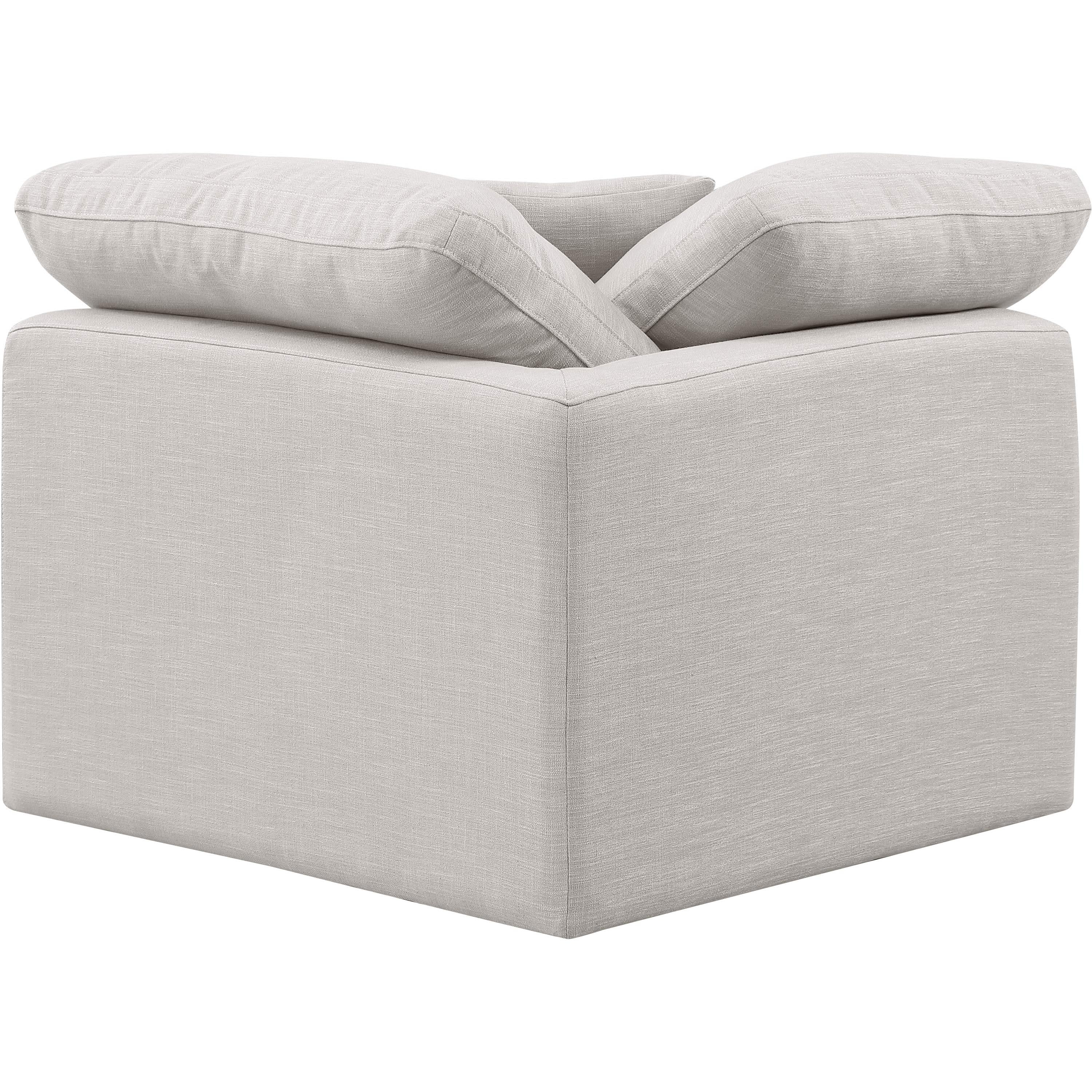 Meridian Indulge Cream Linen Textured Fabric Corner Chair