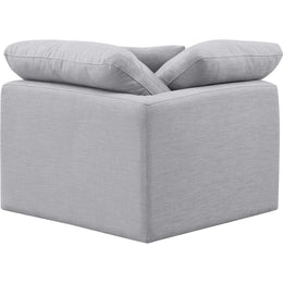 Meridian Indulge Grey Linen Textured Fabric Corner Chair