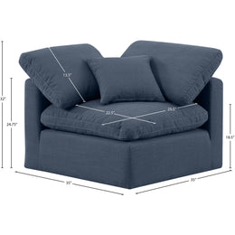 Meridian Indulge Navy Linen Textured Fabric Corner Chair