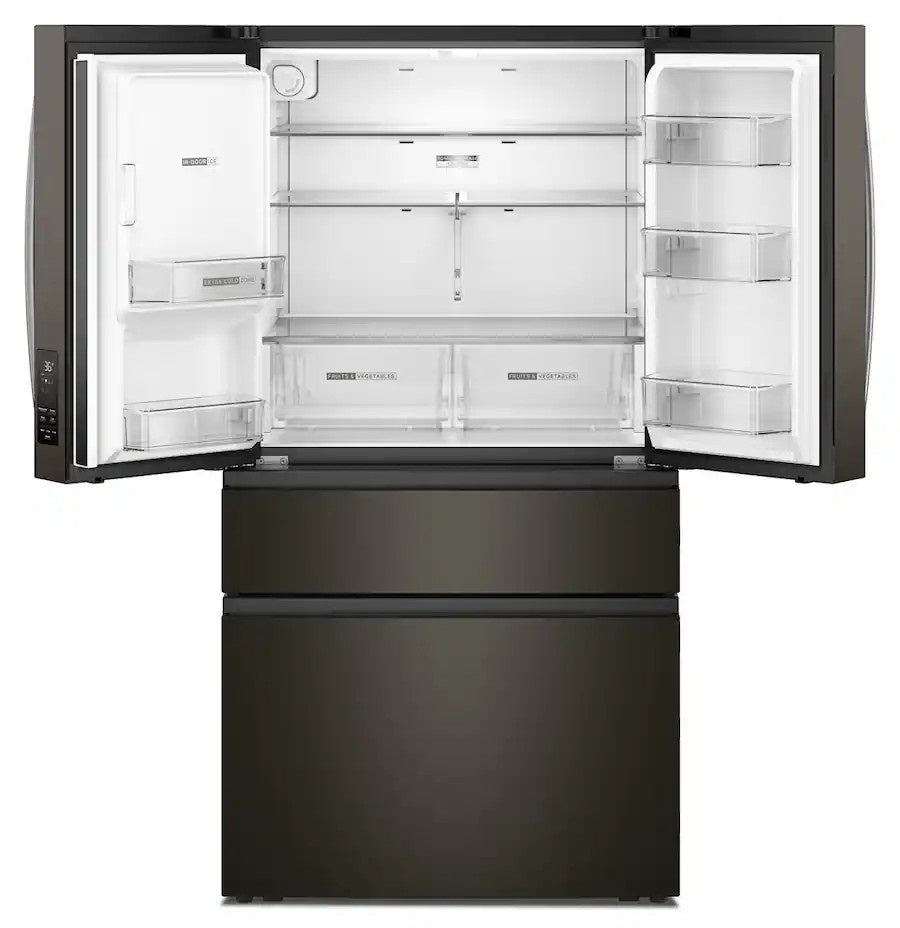 Whirlpool - 36 in. Wide 29 cu. ft. Family-Sized Capacity French Door Refrigerator with Flexible Temperature Drawer - Print Resist Blk Stnlss