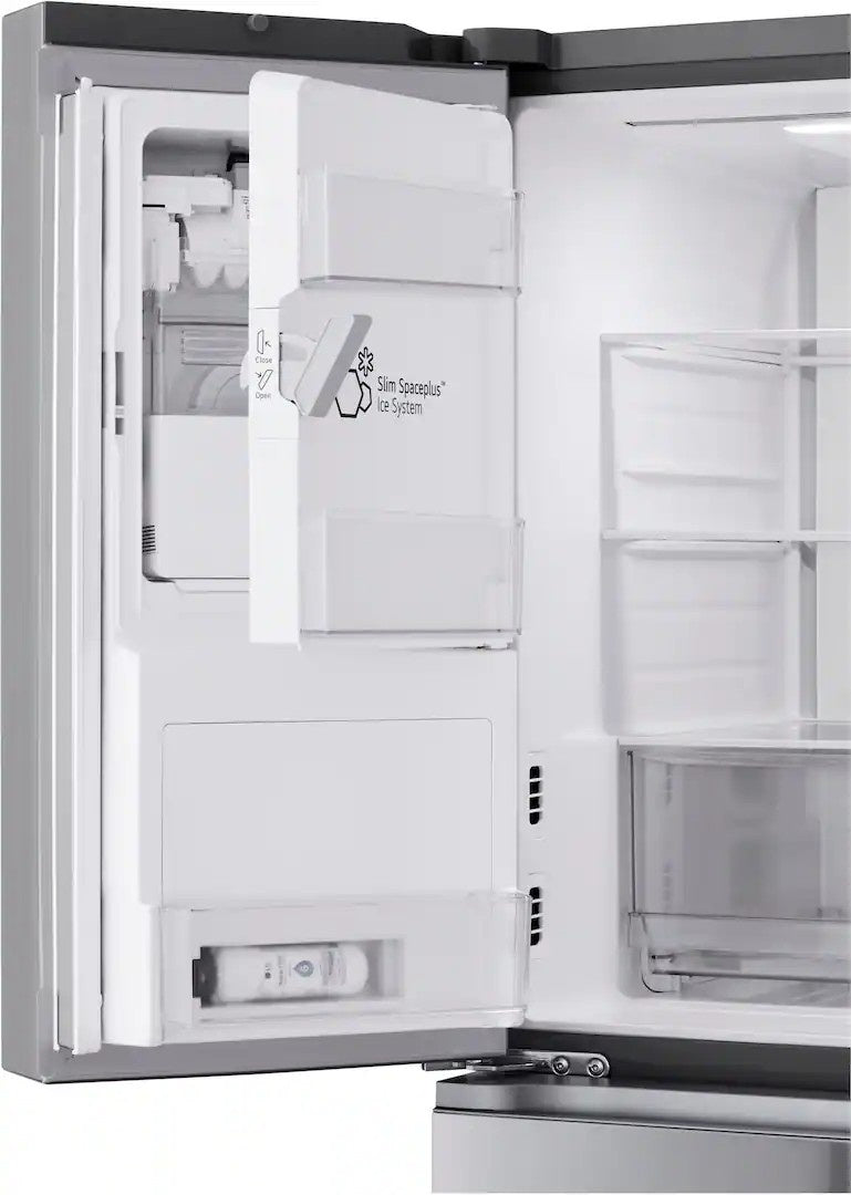 LG - 36-in Wide Standard-Depth MAX 28.6 Cu. Ft. 4-Door French Door Refrigerator Smart Refrigerator with Full Convert Drawer - PrintProof Stainless Steel Look