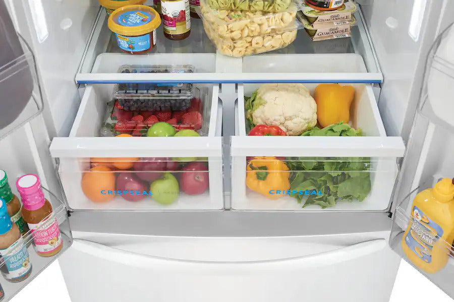 Frigidaire - 31 in. Wide 18 Cu. Ft. Counter Depth French Door Refrigerator with CrispSeal Crispers - White