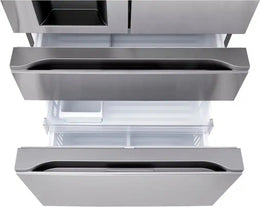 LG - 36-in Wide Standard-Depth MAX 28.6 Cu. Ft. 4-Door French Door Refrigerator Smart Refrigerator with Full Convert Drawer - PrintProof Stainless Steel Look