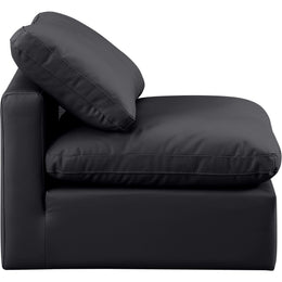 Meridian Indulge Black Vegan Leather Armless Chair