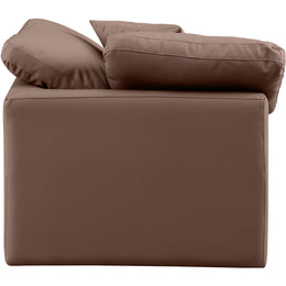 Meridian Indulge Brown Vegan Leather Corner Chair
