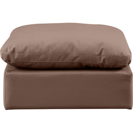 Meridian Indulge Brown Vegan Leather Ottoman