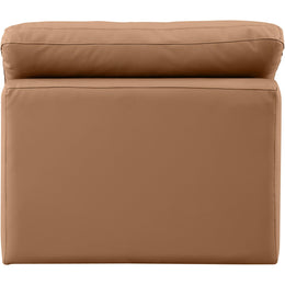 Meridian Indulge Cognac Vegan Leather Armless Chair