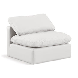 Meridian Indulge Cream Vegan Leather Armless Chair