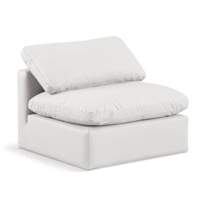 Meridian Indulge Cream Vegan Leather Armless Chair