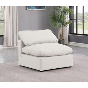 Meridian Indulge Cream Vegan Leather Armless Chair