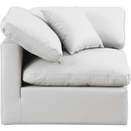 Meridian Indulge Cream Vegan Leather Corner Chair