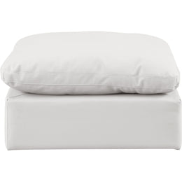 Meridian Indulge Cream Vegan Leather Ottoman