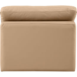 Meridian Indulge Tan Vegan Leather Armless Chair