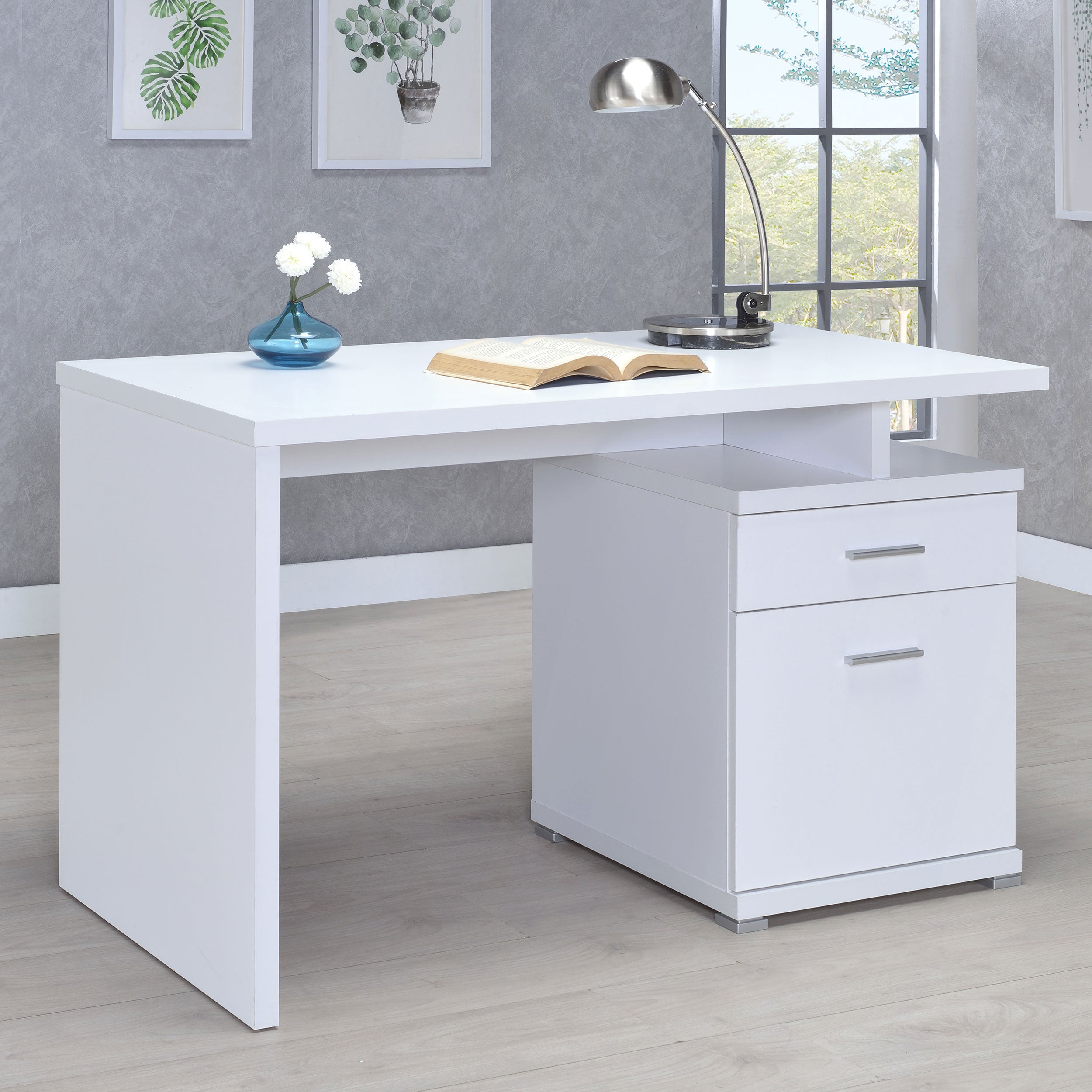 Irving 47-inch 2-drawer Office Computer Desk Cappuccino