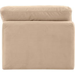 Meridian Indulge Beige Velvet Armless Chair