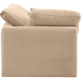 Meridian Indulge Beige Velvet Corner Chair