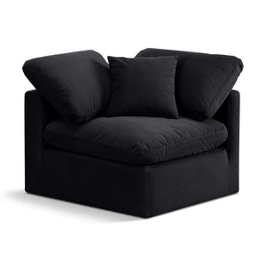 Meridian Indulge Black Velvet Corner Chair