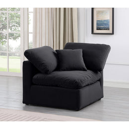 Meridian Indulge Black Velvet Corner Chair