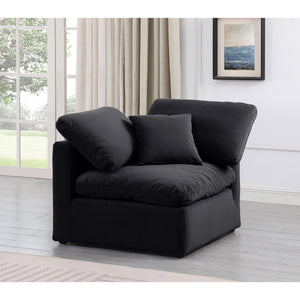 Meridian Indulge Black Velvet Corner Chair