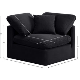 Meridian Indulge Black Velvet Corner Chair