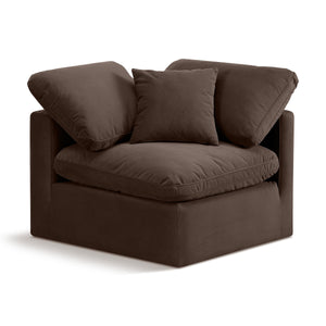 Meridian Indulge Brown Velvet Corner Chair