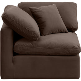 Meridian Indulge Brown Velvet Corner Chair