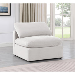Meridian Indulge Cream Velvet Armless Chair