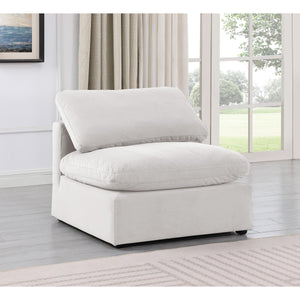 Meridian Indulge Cream Velvet Armless Chair