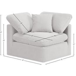 Meridian Indulge Cream Velvet Corner Chair