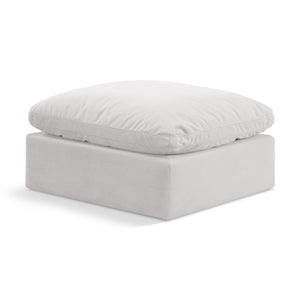 Meridian Indulge Cream Velvet Ottoman