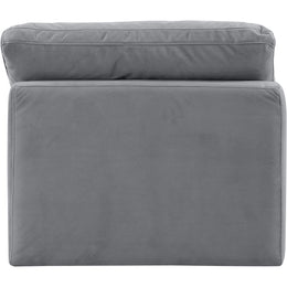 Meridian Indulge Grey Velvet Armless Chair