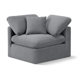 Meridian Indulge Grey Velvet Corner Chair